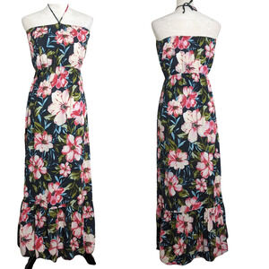 Boho Chic Romance Maxi Floral Halter Dress Women's Medium